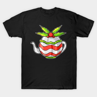 Autumn Tea Pot with Mistletoe For Christmas T-Shirt